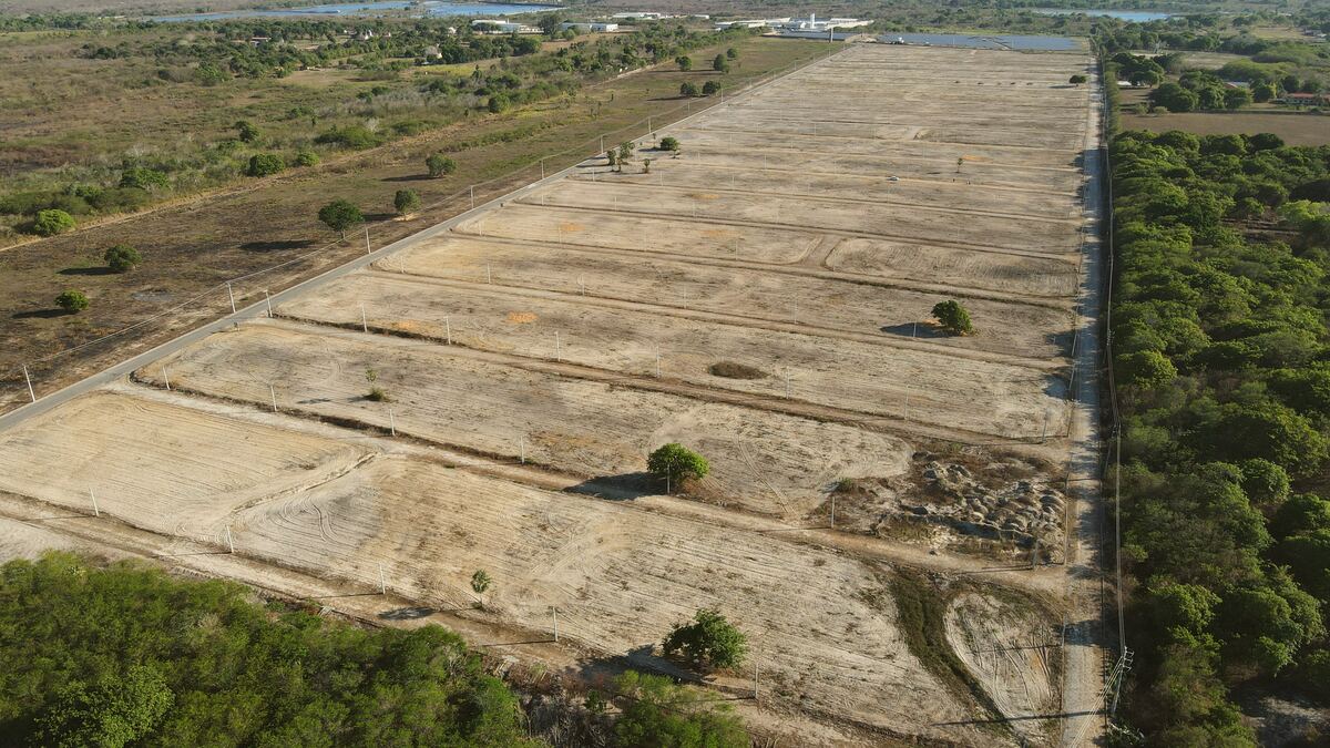 Ruas e quadras do Villa Aquiraz em vista aérea