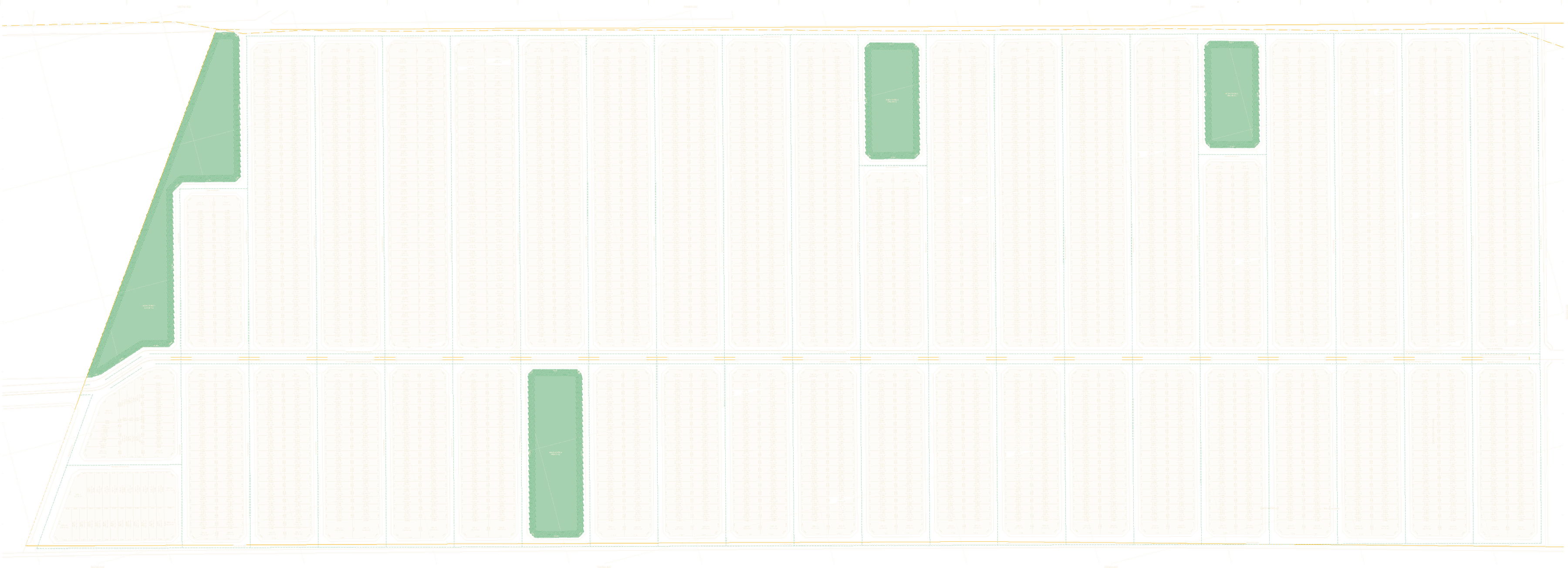 Planta ilustrativa de implantação do Villa Aquiraz, com 41 quadras e 4 áreas verdes